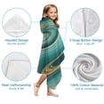 thumbnail image 7 of Teal Marble Gold Wave Pattern Hooded Bath Towel，60"x35" for Ages 3 To 12 Kids, Quick Dry Lightweight Soft Microfiber Hood Beach Towel Cover Up for Kids, 7 of 7