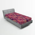 thumbnail image 2 of Ambesonne Leafy Design Fitted Sheet, Pop Art Colors Leaves, Twin Size, Magenta Pale Lilac Indigo, 2 of 5