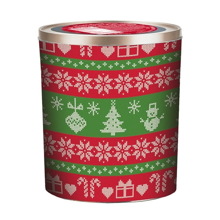 Hickory Farms Gourmet Select Ugly Christmas Sweater Assorted Popcorn Tin, 18 Oz. (Caramel, Butter and Cheese Flavored)