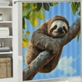 thumbnail image 6 of SHERONV Sloth Shower Curtain Set with Hook Bathroom Decoration - High quality cloth shower curtain, bright HD printing, waterproof, easy to install and maintain, 6 of 7
