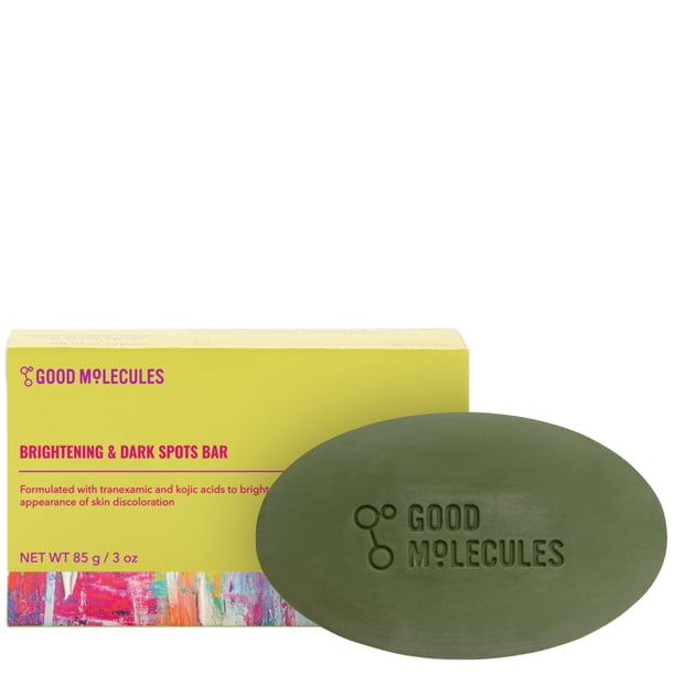 Good Molecules Brightening & Dark Spots Bar - Barra para rostro y cuerpo sin jabón - Ácidos kójicos tranexámicos y niacinamida para combatir las manchas oscuras - Cuidado de la piel
