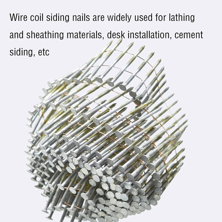 3600-Piece Coil Of Siding Nails – 1-3/4" X 0.092", 15-Degree, Collated, Full Round Head