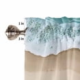 thumbnail image 5 of Half Window Curtain 36 Inches Long, Turquoise Ocean Window Treatment Curtain Drapes, Gradient Brown Shore Sandy Beach Abstract Small Tier Curtains for Bathroom Over Sink, 27.5"x36", 2 Panels, 5 of 7