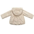 thumbnail image 2 of Richie House Girls' Faux Fur Hooded Jacket with Knit Pockets and Lace Trim RH0789, 2 of 2