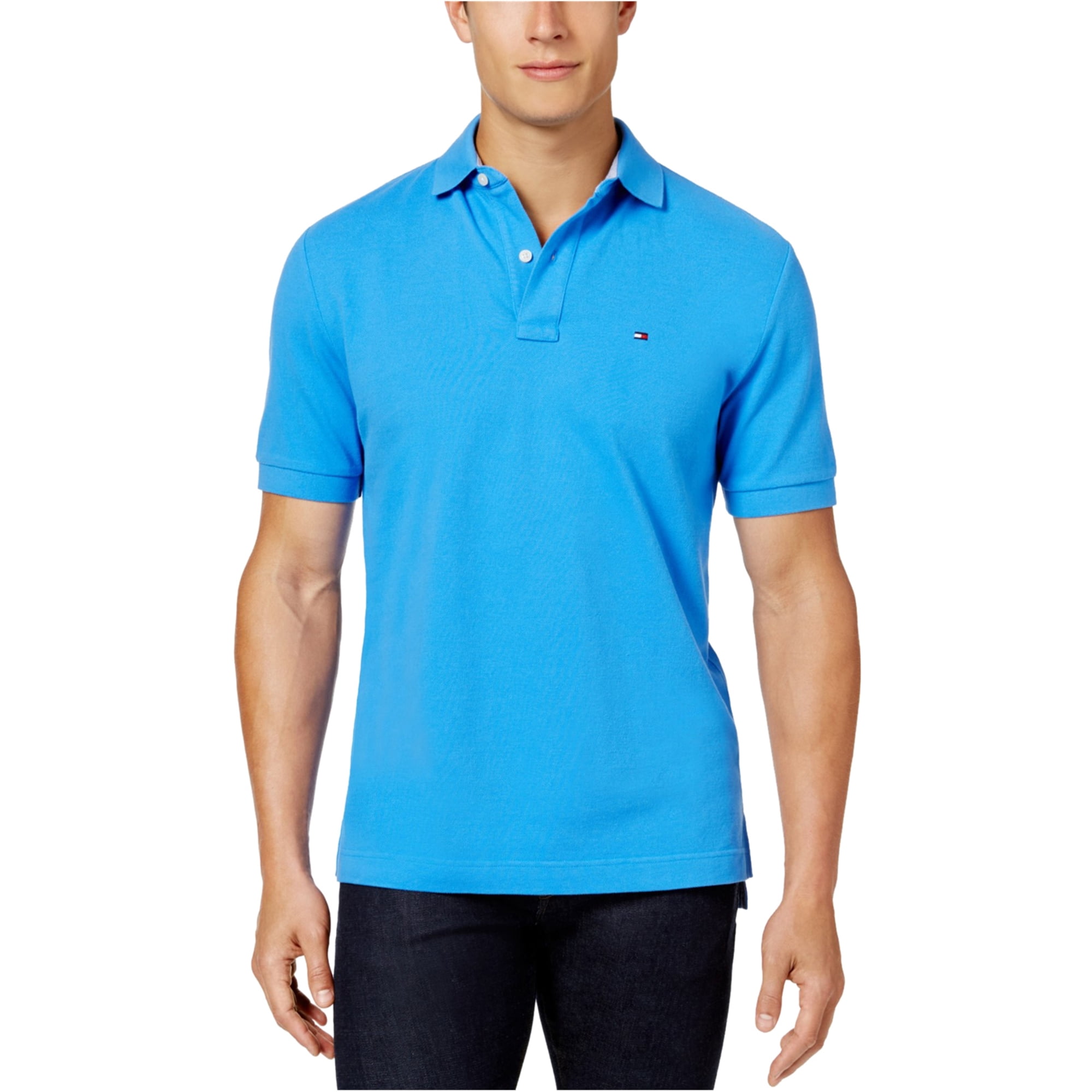 Tommy Hilfiger Tommy Hilfiger Mens Custom Rugby Polo Shirt, Blue