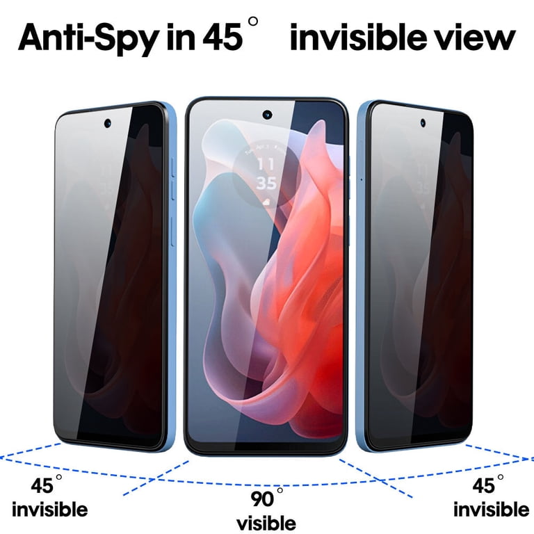 Motorola Moto G Play 2024 Anti-Spy Privacy Screen Protector - Ultra Slim Tempered Glass, 9H Hardness, Anti-Fingerprint