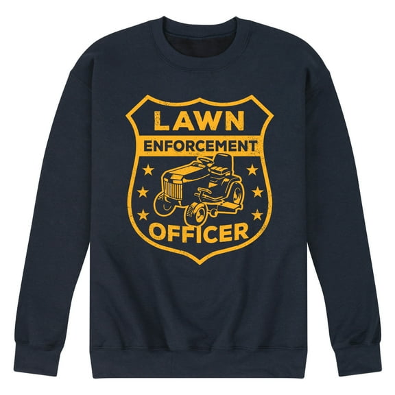 Instant Message - Lawn Enforcement Officer Badge - Men's Crew Neck Fleece Pullover