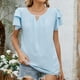 thumbnail image 1 of mfyjkho Tops Para Hacer Ejercicio, Blusa Informal De Cuello Redondo Y Manga Corta De Color Liso Para Mujer Tops Para Salir Para Mujer Xxl, 1 of 8
