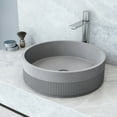 thumbnail image 2 of VIGO Cypress Modern Gray Concreto Stone 16 in. L x 16 in. W x 5 in. H Round Fluted Bathroom Vessel Sink, 2 of 10