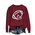 thumbnail image 4 of NMMUED Long Sleeve Tops for Women, Going Out Tops for Women, Womens Crewneck Sweatshirt, Oversized Crewneck Sweatshirt Women, Long Sleeve Graphic Tees for Women, Wine 3XL, 4 of 4