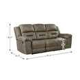 thumbnail image 3 of Lexicon Hazen Polished Microfiber Upholstered Double Reclining Sofa in Brown, 3 of 5