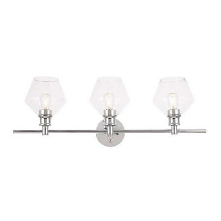 

Gene 3 Light Chrome & Clear Glass Wall Sconce
