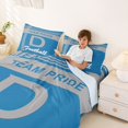 thumbnail image 3 of jejeloiu Blue Gray Football Team Full Size Sheets For Boys,Kids Ball Games Bed Sheets For Gamer,4pcs, 3 of 6