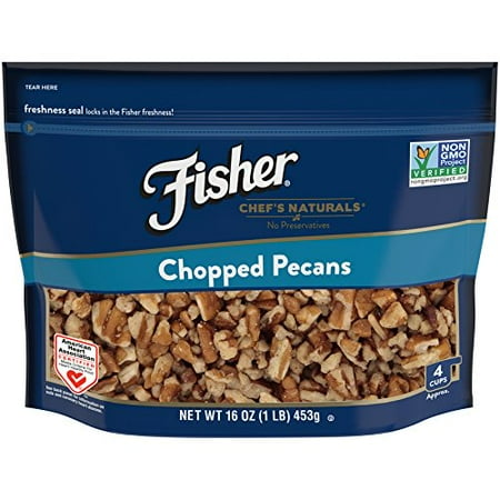 Fisher Chopped Pecans, No Preservatives, Non-GMO, Heart Healthy, 16 (Best Pecans For Baking)