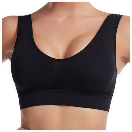 BZGTZT Breathable Cool Bra for Women Padded Sports Brassiere Plus Size Snug Bras No Steel Ring Full-Coverage Bralette