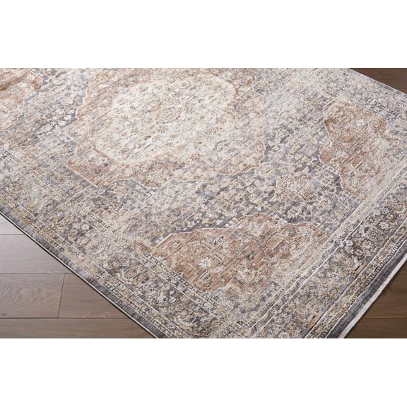 Boutique Rugs Tulio Traditional Area Rug - Gray, Dark Red, Cream - 5'3" x 7'