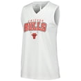 thumbnail image 2 of Women's Levelwear White Chicago Bulls Paisley Peekaboo Tank Top, 2 of 3