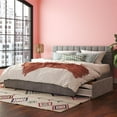 thumbnail image 2 of CosmoLiving Serena Upholstered Bed with Drawers, Bedroom Storage, King, Light Gray Velvet, 2 of 22