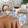 thumbnail image 6 of Table Runner 72 Inches Long for Kitchen Dining, Winter Blue Snowman Christmas Dresser Scarf Farmhouse, Dining Table Decorations for Wedding/Parties, Snowflake Xmas Tree 18 x 72 In, 6 of 9
