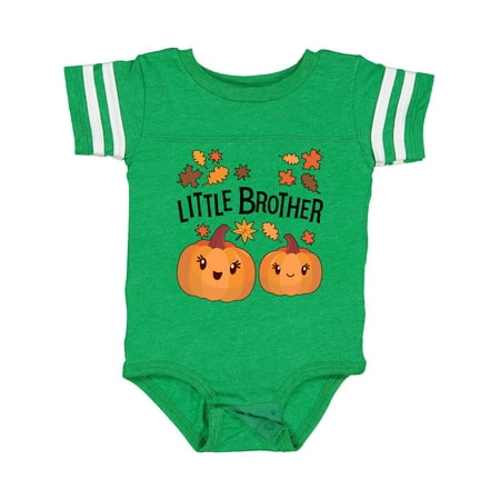 

Inktastic Little Brother Pumpkins with Fall Leaves Gift Baby Boy Bodysuit