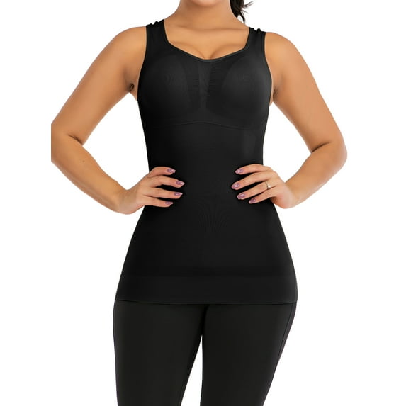 LELINTA Women's Cami TaLELINTA Top Seamless Body Shaper Vest Waist Trainer Shapewear with Removable Pads Tummy Control Shapewear