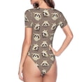 thumbnail image 4 of The Xecao Raccoon Women's Crew Neck Body Suit, a short-sleeved bodysuit and basic swimsuit, both comfort and style for dating and daily life, 4 of 9