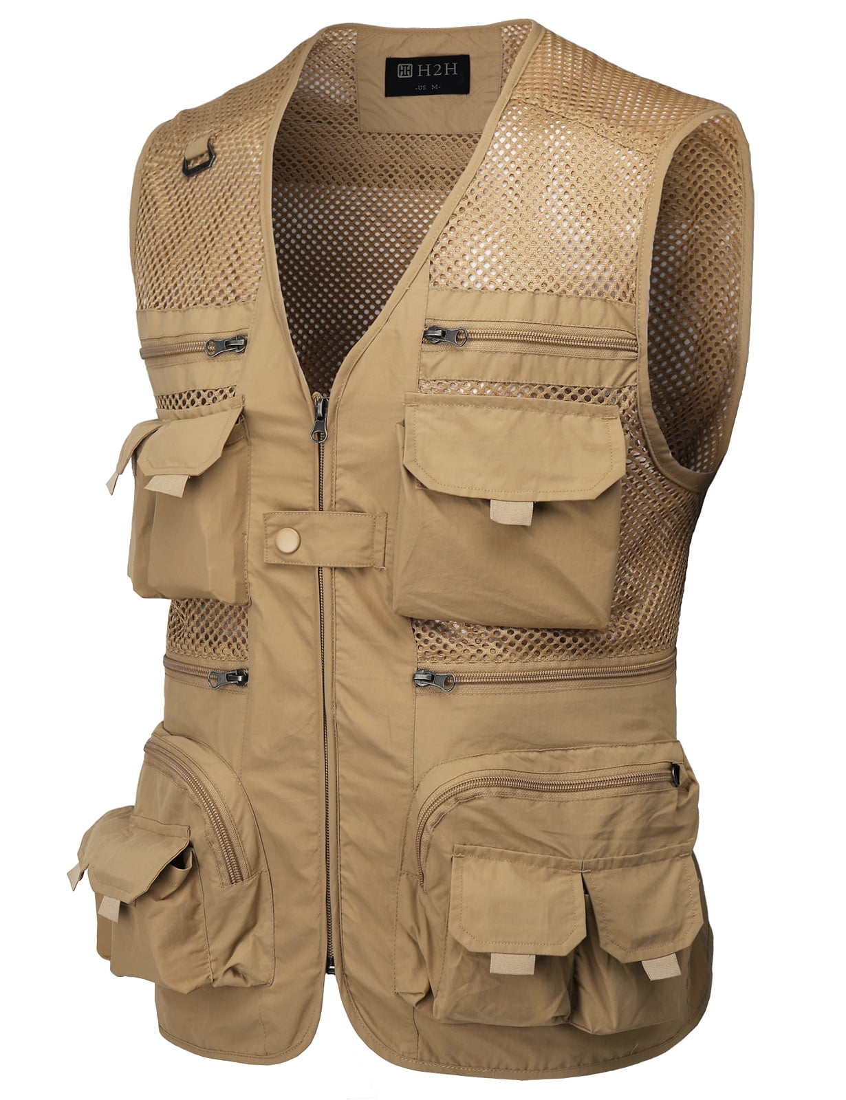 Mens Mesh Fishing Vest with Multi-Pockets Outdoor Safari Casual Lightweight Travel Vest Summer Jackets 