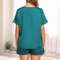 thumbnail image 7 of Mifsaly Satin Pajama Set for Women Short Sleeve Crewneck Pullover Sleepwear and Sleep Shorts with Pockets Comfortable Casual Home Matching Lounge Silk Pjs 2 Piece 2026 S, 7 of 7