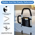 thumbnail image 3 of Barrière de Lit avec Double Barres Antidérapantes, Barrières de Lit pour Aînés avec Poche de Rangement-300lbs Support, Fixer Tout le Cadre Beds, 3 of 6