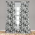 thumbnail image 5 of Abstract Curtains, Monochrome Circles Dots Surreal Expressionism Inspired Geometric Modern Art, Window Treatments 2 Panel Set for Living Room Bedroom Decor, 56" x 63", White Black, by Ambesonne, 5 of 5