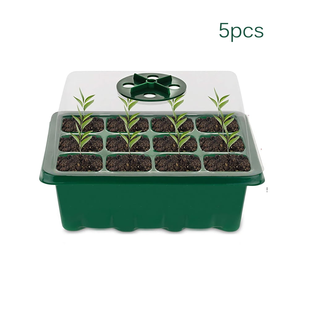 ALLOMN 12 Holes Nursery Pot Planting Seed Tray Kit Plant Germination Box Garden Grow Box