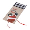 thumbnail image 2 of Funda navideña para botella de champán con diseño de rejilla de Papá Noel, funda para bolsa, regalos de Navidad para fiesta, rejilla blanca y negra, 2 of 10