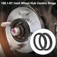thumbnail image 2 of Unique Bargains Car Wheel Hub Centric Rings Durable Wheels Center Shaft Shock Absorbing Hubrings Black 2 Pcs Polycarbonate OD 108.1mm to ID 87.1 mm, 2 of 7