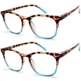 thumbnail image 1 of 2 PCS Multifocus Reading Glasses for Women, Progressive Ladies Glasses Near and Far Blue Light Blocking Computer Readers, Tortoise for 3 Ft, 2.00x, 1 of 5