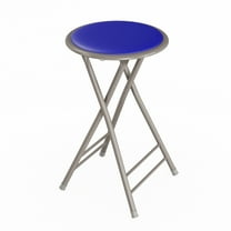 Lavish Home Counter Bar Stool, Backless 24 in. Portable Folding Stool with 225lb Capacity for Kitchen or Rec Room, Blue