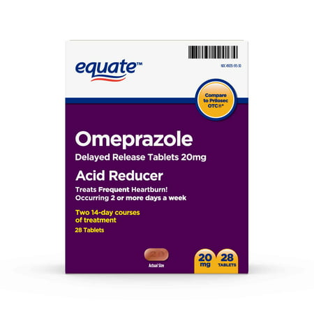 Equate Omeprazole Delayed Release Acid Reducer Tablets, 20mg, 28