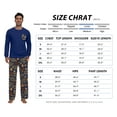 thumbnail image 4 of GIRUNS Men's Pajama Set Comfy Sleepwear 2 Piece Pjs Long Sleeve Crewneck Shirts and Bottoms Soft Sleep Sets Navy Blue Chocolate XL, 4 of 7
