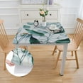 thumbnail image 2 of BANET Spring Leaf Floral Square Ruitic Table Cloth Fabric Green Grey Leaves s Decorative for Holiday Home Party 40*40, 2 of 8