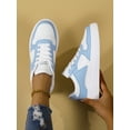 thumbnail image 1 of Women's Lace-up Casual Sport Shoes White Sneakers Skateboarding Shoes, Lightweight For Street, 1 of 4