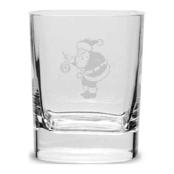 Santa 11.75 oz. Deep Etched Double Old Fashioned Glass