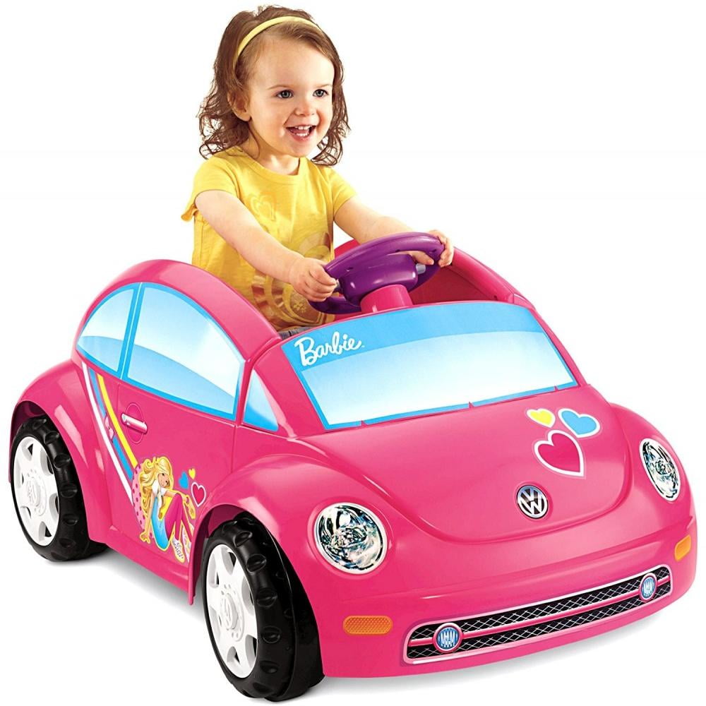 6V VW Beetle Battery-Powered Kids Ride On Car w/ Lights Sounds Rechargeable Toy 