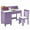 Purple, variant on Costway Kids Wooden Study Desk & Chair Writing Table w/Drawer Storage Cabinet Brown