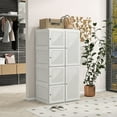 thumbnail image 2 of HOMCOM Garde-Robe Portative avec Compartiments en Cubes, Tringle et Portes, 2 of 10