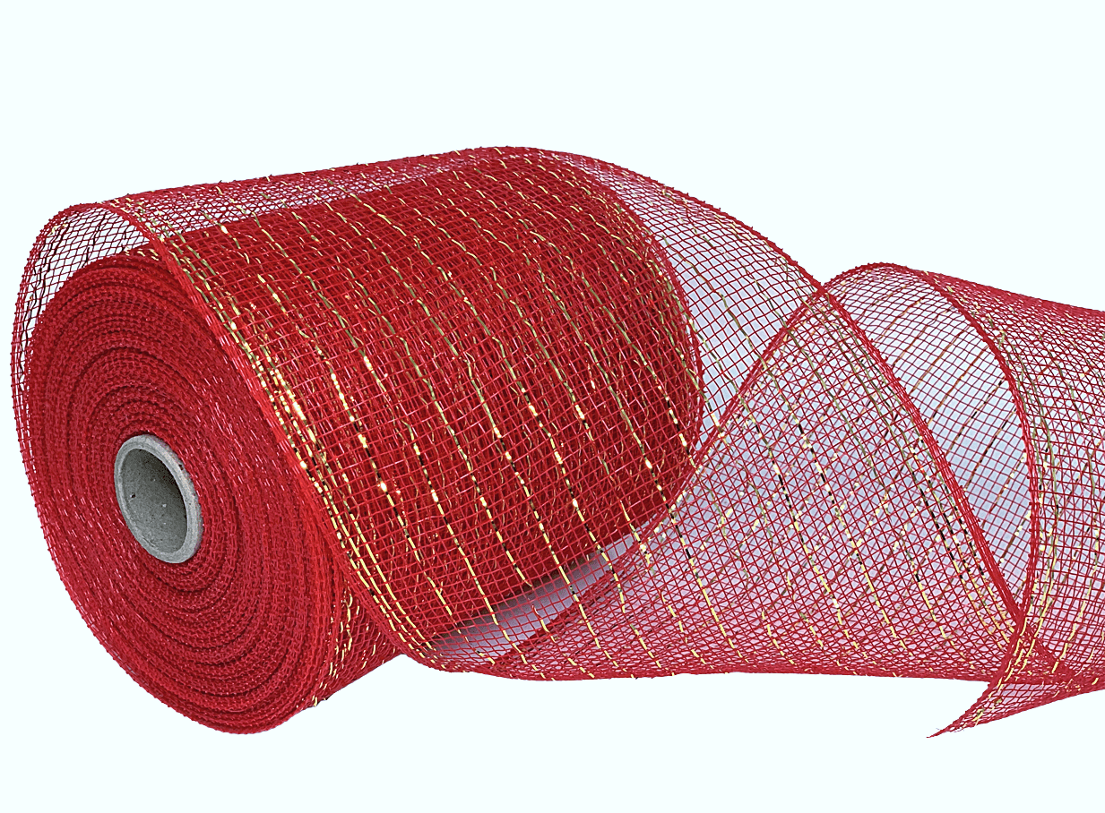 2 ROLLS 36 FOOT Red Mesh Glitter Fabric Crafting Holiday Christmas Valentines 