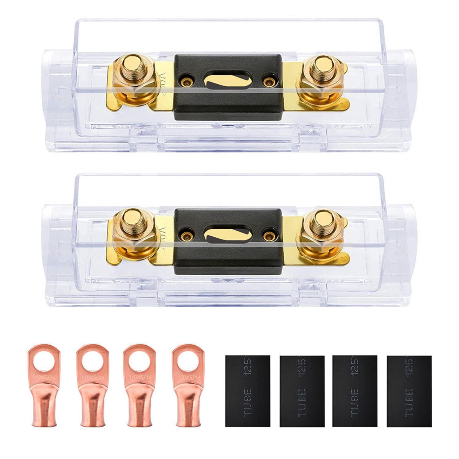 2 Pieces Anl Fuse with Fuses Holders Transparent Cover Replacement