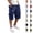 #01 Navy, variant on Men's Cargo Shorts Casual Cotton Drawstring Elastic Waist Lightweight Hiking Bottoms Breathable Multi-Pocket Work Pants, #01 White, M