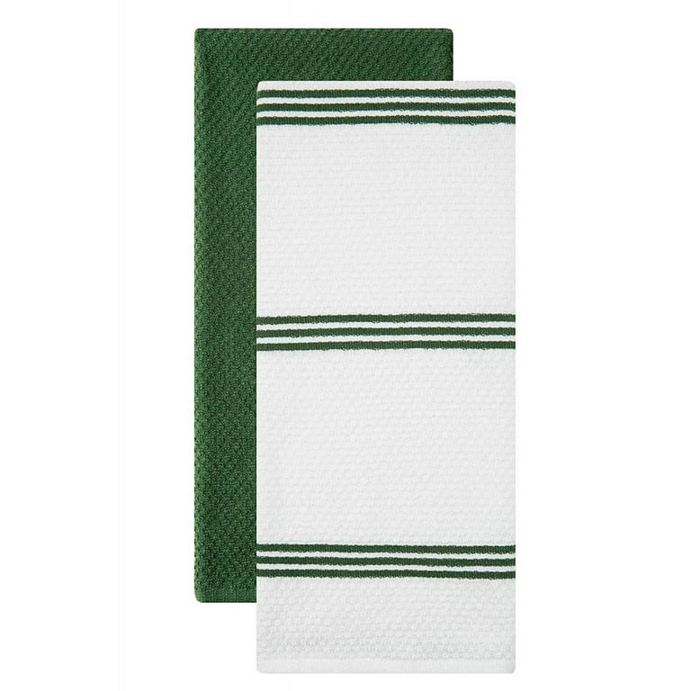 Sticky Toffee Kitchen Towels Dishcloths Oven Mitts and Pot Holders Set of  9, 100% Cotton Terry, Non-Slip Silicone, Dark Green 