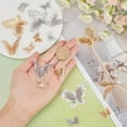 thumbnail image 3 of 1 Box 20Pcs 5 Style Butterfly Connectors Charms Hollow Butterfly Charm Butterflies Finding with Rhinestone for DIY Earrings Necklace Making Accessories Sliver Gold for DIY, 3 of 9