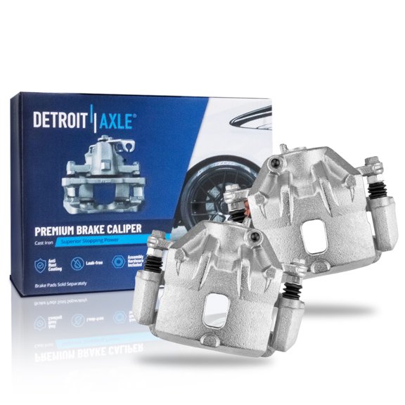 Detroit Axle - 2pc Front Brake Calipers for 2005-2009 Hyundai Tucson 2005-2010 Kia Sportage Disc Brake Calipers w/Brackets 2006 2007 2008 2009 2010 Assembly Replacement
