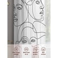 thumbnail image 6 of Abstract Theme Sheer Curtains 45 Inches Long 2 Panels Blue Modern Simple Character Line Light Filtering Semi Sheer Window Curtains Drapes for Bedroom Living Room 52"x45", 6 of 7